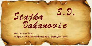 Stajka Dakanović vizit kartica